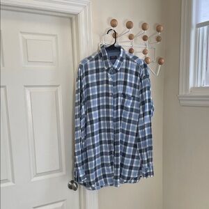 Paul Shark - Soft Flannel Long Sleeve Button Down Shirt - Blue / Grey - XXL